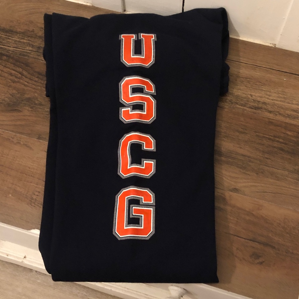 United States Coastal Guard Navy Blue USCG Leggings with Orange Lettering sweats